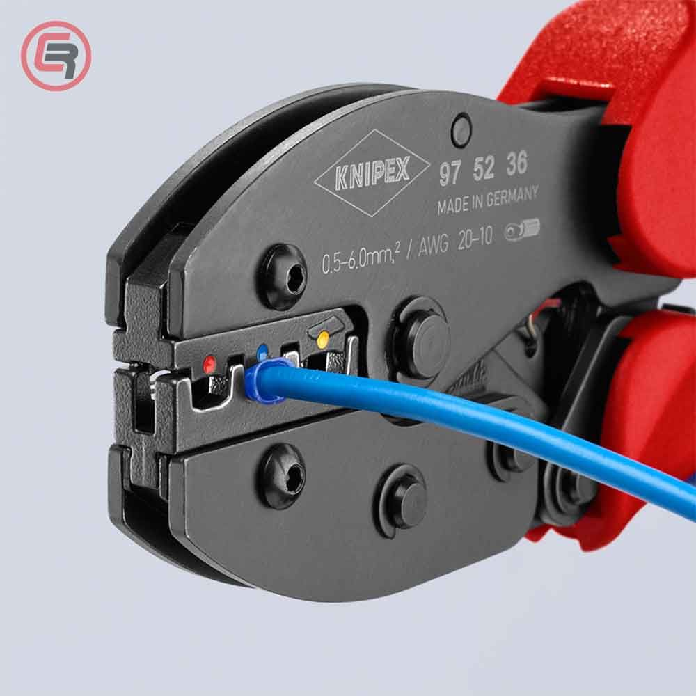 Knipex Kliješta Za Presanje Kabl Stopica Izoliranih 0,5-6,0 mm2 PreciForce – 97 52 36 slika 4