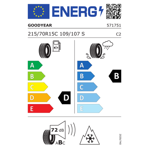 Goodyear Guma 215/70r15c 109/107s ug cargo tl goodyear kombi i pol. zimske gume slika 2