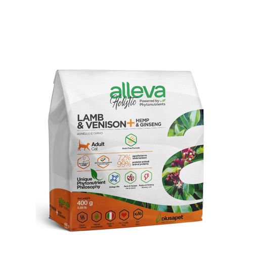 Alleva Holistic Cat Adult Lamb &amp; Venison + Hemp &amp; Ginseng 400 g slika 2