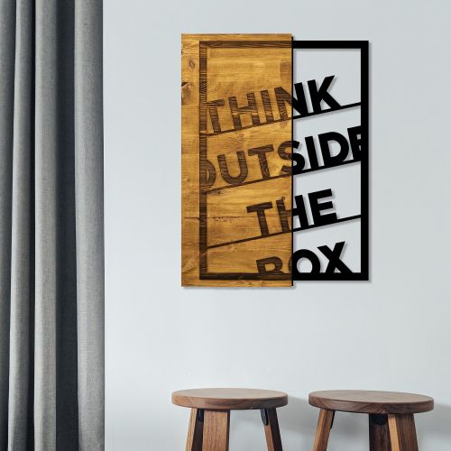 Wallity Ukrasni drveni zidni dodatak, Think Outside The Box slika 2