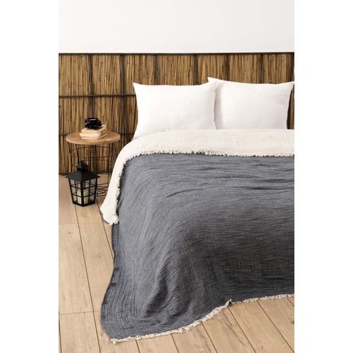 Muslin Yarn Dyed - Anthracite Anthracite Double Bedspread slika 1