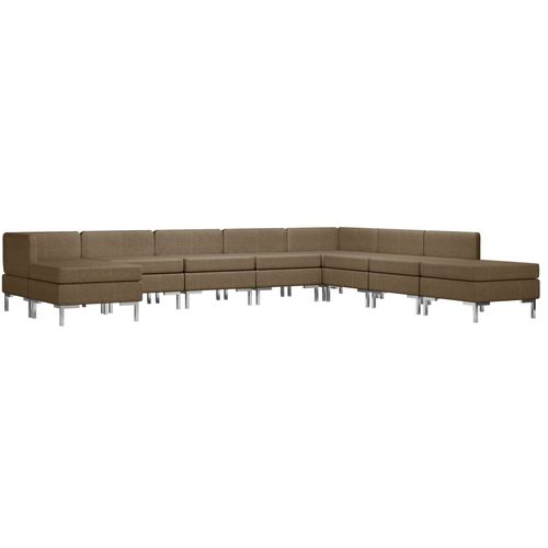 9-dijelni set sofa od tkanine smeđi slika 35