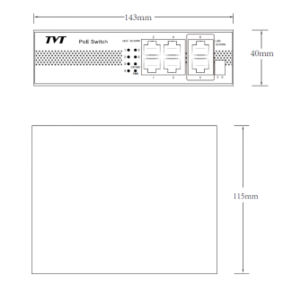 TVT PoE Switch 4-Portni TD-B2204S1-PEU slika 2