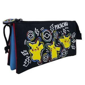 Pokemon Pikachu triple pencil case