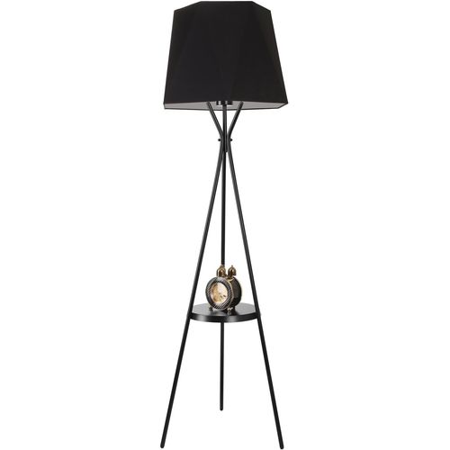 Venedik sehpalı siyah lambader altıgen siyah abajurlu Black Floor Lamp slika 3