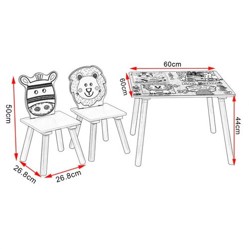 Kinder Home Dečiji Sto Sa 2 Stolice Šareni slika 10