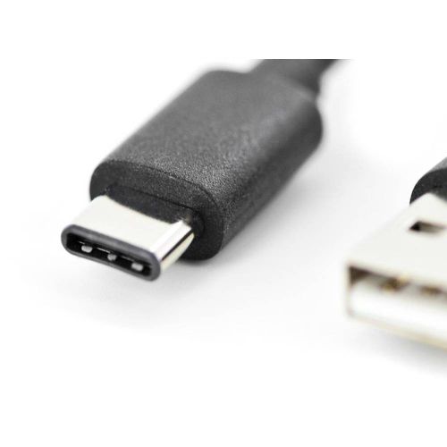 Digitus USB kabel USB 2.0 USB-A utikač, USB-C® utikač 1.00 m crna fleksibilan, zaštićen s folijom, pletena zaštita, sa zaštitom, dvostruko zaštićen, s USB AK-300154-010-S slika 2