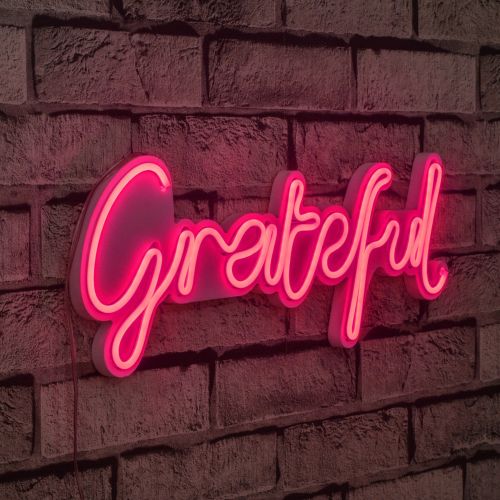 Wallity Ukrasna plastična LED rasvjeta, Grateful - Pink slika 9