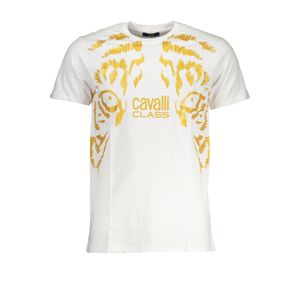 CAVALLI CLASS MEN'S SHORT SLEEVED T-SHIRT WHITE