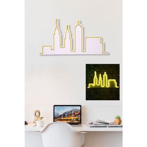 Wallity Ukrasna plastična LED rasvjeta, City Skyline - Yellow slika 10