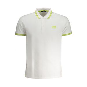 CAVALLI CLASS MEN'S WHITE SHORT SLEEVED POLO SHIRT