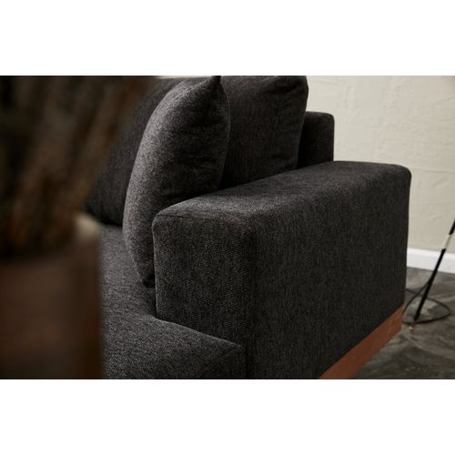 Atelier Del Sofa Kutna garnitura, Antracit Crno, Liva Left - Anthracite, Copper slika 4