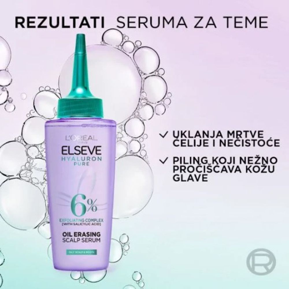 L’Oréal Paris Elseve Hyaluron Pure Serum za tjeme koje se brzo masti 102ml slika 2