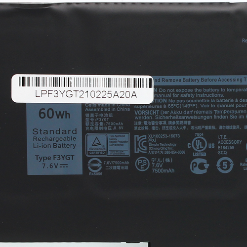 Baterija za laptop Dell Latitude E7280, E7380, E7480 F3YGT slika 3