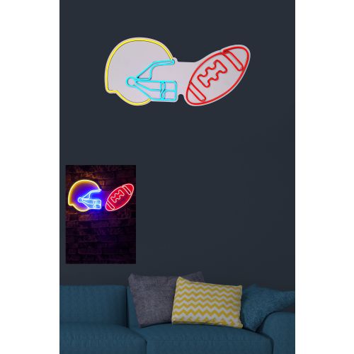 Wallity Ukrasna plastična LED rasvjeta, NFL Football Red - Multicolor slika 3