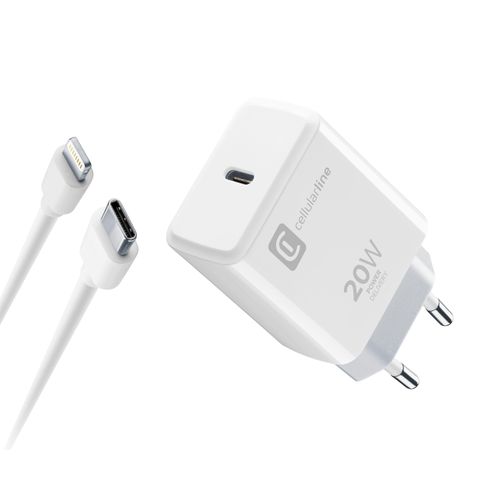 Cellularline kućni punjač Apple USB-C i kabel C to Lightning 20W slika 1