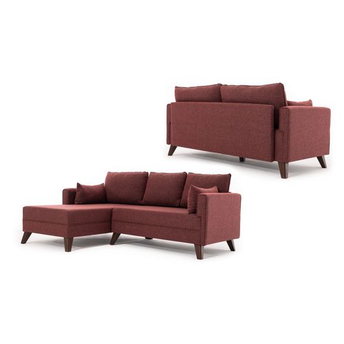 Atelier Del Sofa Kutna garnitura na razvlačenje, Bordo crvena, Bella Corner Sofa Left 2 - Claret Red slika 6