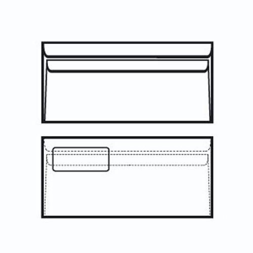 Kuverte 110x230 mm ABT PL. gore strip, bijela slika 2