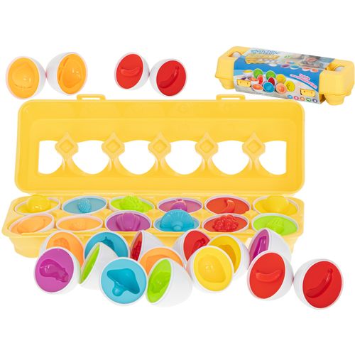 Montessori edukativna slagalica u kutiji s jajima hrana, 12 kom. slika 1