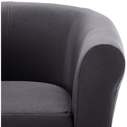 2-dijelni set fotelje i taburea od tkanine crni slika 44