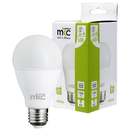 MKC Žarulja,LED 12W, E27, 220V AC,prirodno bijela svjetlost - LED GOCCIA A60 E27/12W-N Box slika 1