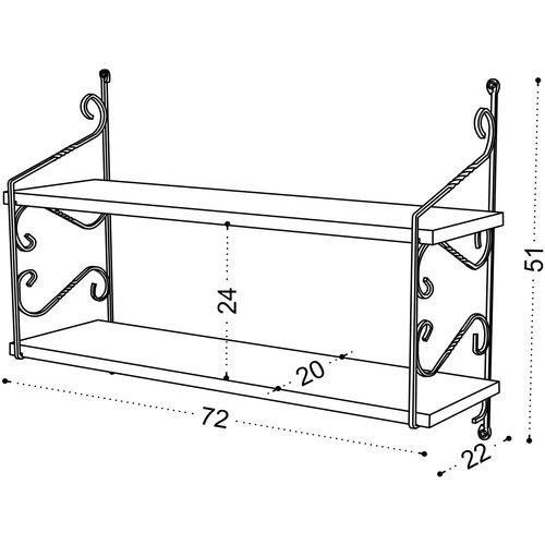 Seramoni 2'li - Birch Oak
Black Wall Shelf slika 4