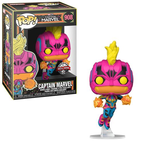 Funko Pop! Marvel: Kapetan Marvel - Kapetan Marvel Blacklight (Ekskluzivno) slika 2