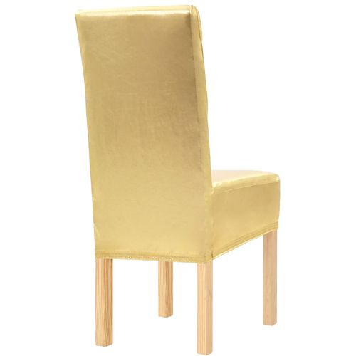 Ravne navlake za stolice 6 kom rastezljive zlatne slika 3