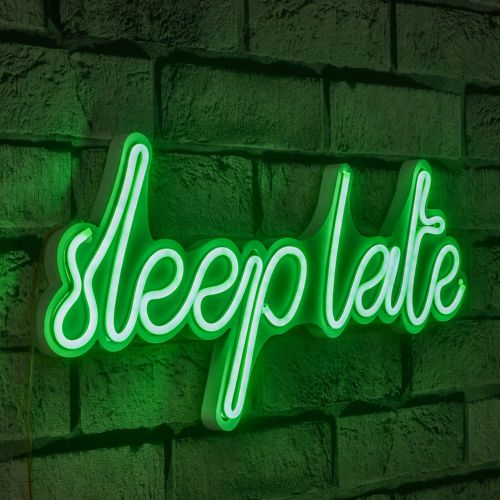 Wallity Ukrasna plastična LED rasvjeta, Sleep Late - Green slika 10