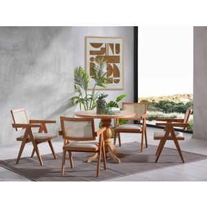 Roma - Natural Natural Dining Table & Chairs Set (4 Pieces)