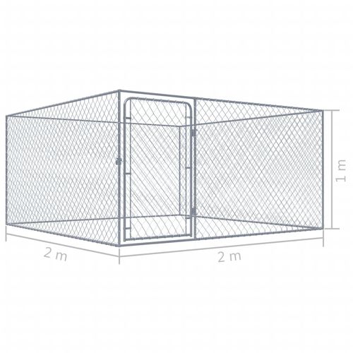 Vanjski kavez za pse od pocinčanog čelika 2 x 2 x 1 m slika 17