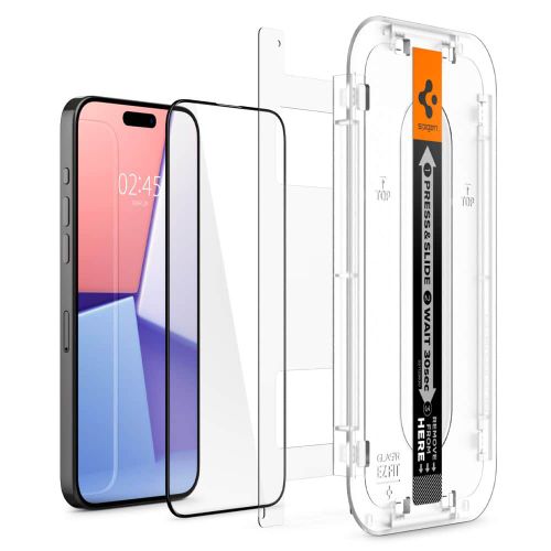 Spigen - Glas.tR EZ-FIT (2 kom) za iPhone 15 Pro - crna slika 6