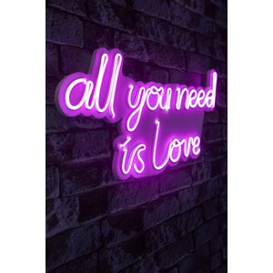 Wallity Ukrasna plastična LED rasvjeta, All You Need is Love - Pink