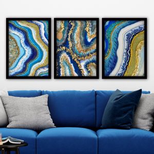 3SC02 Multicolor Decorative Framed Painting (3 Pieces)