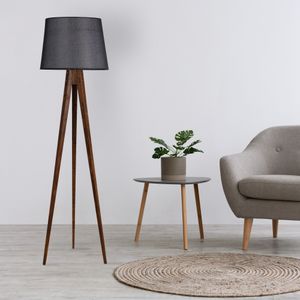 Tripod Ceviz Lambader Pramit Hasır Siyah Abajurlu Black
Walnut Floor Lamp