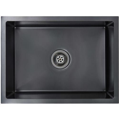 Ručno rađeni kuhinjski sudoper s cjedilom crni nehrđajući čelik slika 15