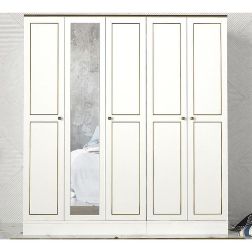 Ravenna 5 Kapılı - White White
Gold Wardrobe slika 2