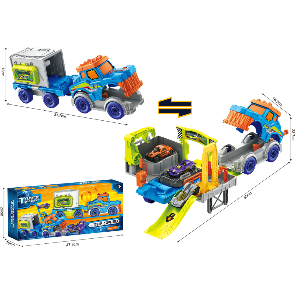 Mks880378 Inženjersko Katapult Vozilo s 2 Alu Autića 47x20cm slika 1