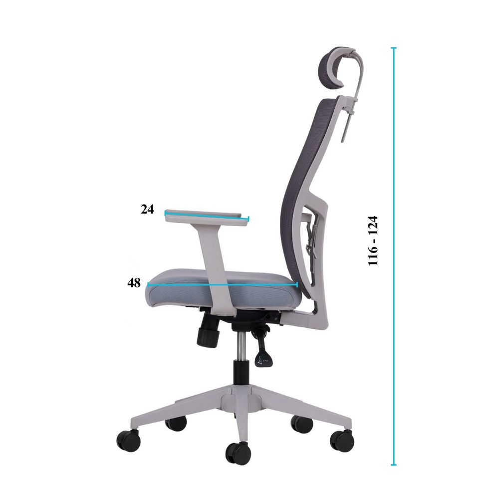 Set kancelarijskih stolica Lumbar 126 - siva boja (2 komada) slika 12
