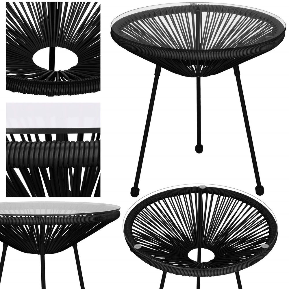 Vrtni stol, crni 50 x 40 x 40 cm slika 2