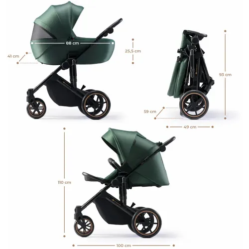 Kinderkraft dječja kolica PRIME 2 MINK PRO 3u1, Dark Green slika 5