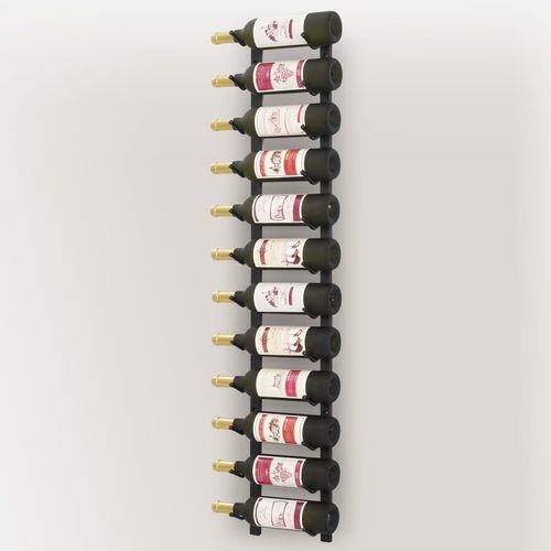 Zidni stalak za vino za 12 boca crni željezni slika 8