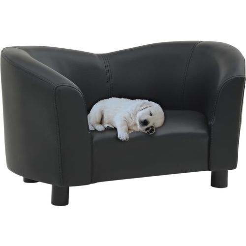 Sofa za pse crna 67 x 41 x 39 cm od umjetne kože slika 1