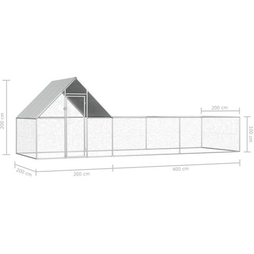 Kokošinjac od pocinčanog čelika 6 x 2 x 2 m slika 6