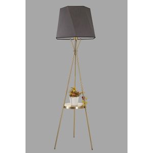 Venedik sehpalı eskitme lambader altıgen koyu gri abajurlu Grey Floor Lamp