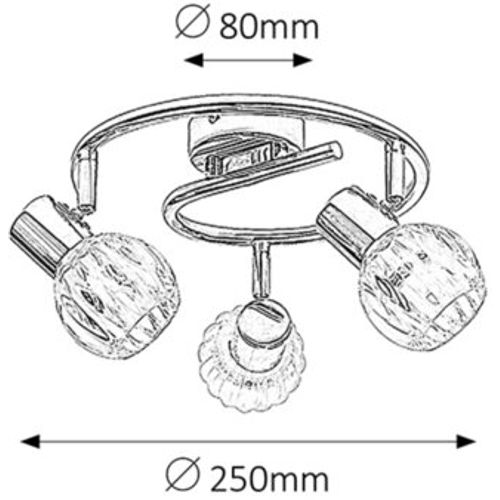 Rabalux Lauren spot E14 3x40W, hrom Spot rasveta slika 2