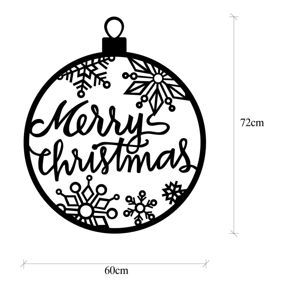 Dekorativni Metalni Zidni Ukras XMASBLACK - 030 u Crnoj Boji slika 6