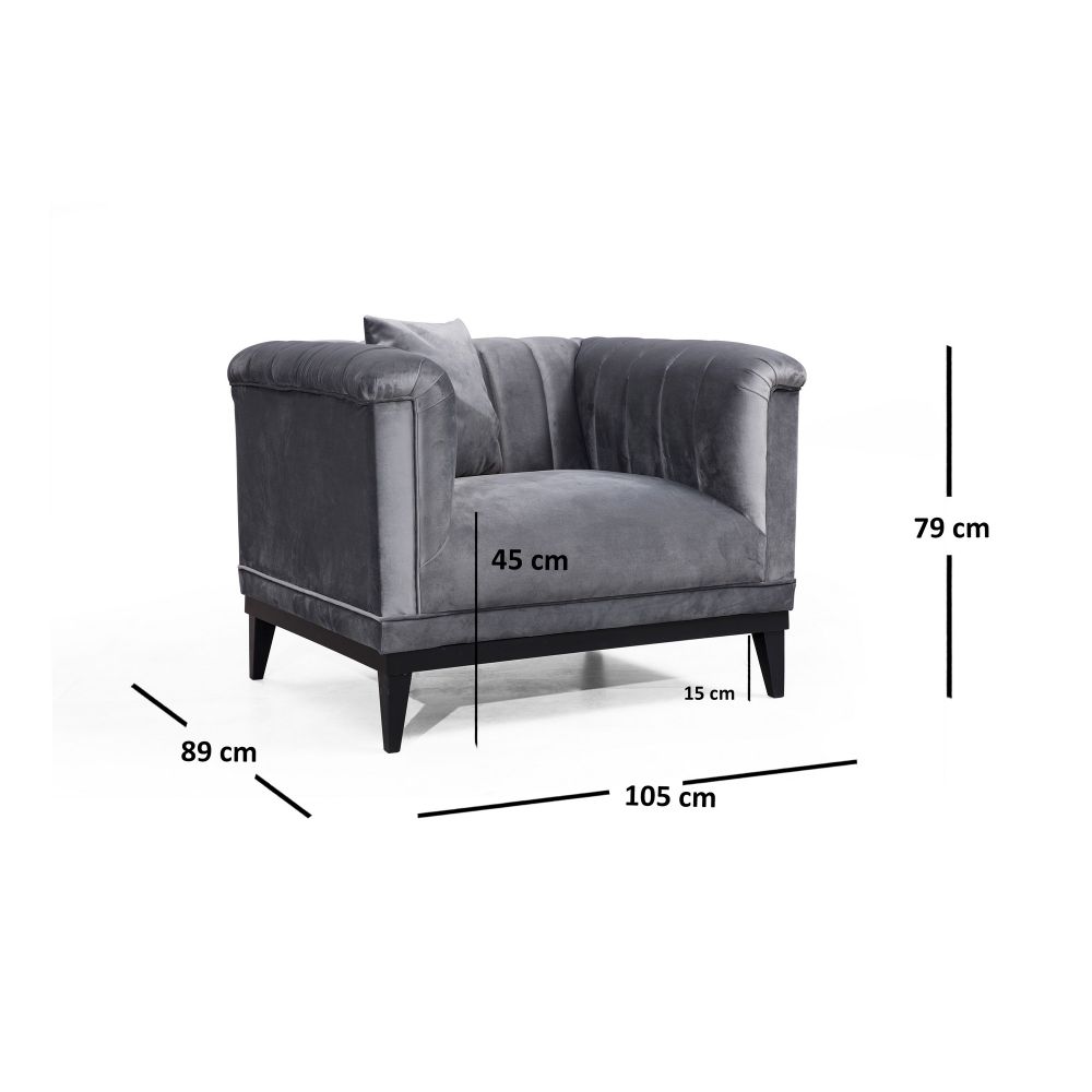Trendy - Tamno Siva Wing Chair slika 3