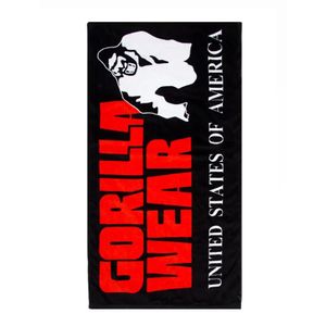 Gorilla Wear CLASSIC Peškir za teretanu, Crno/Crveni