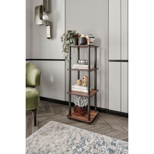  Bookshelf Bookcase 4 Tiers Square, colour Walnut